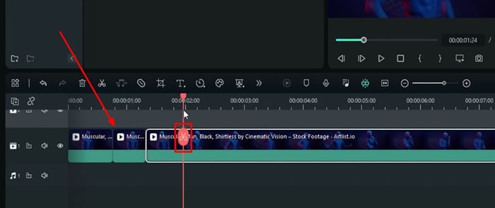 split footage on timeline