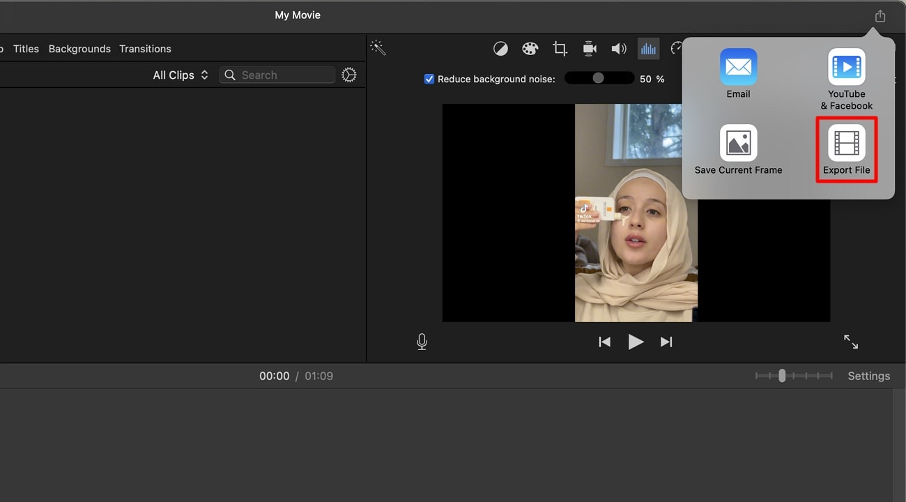 exporta el video final desde iMovie 