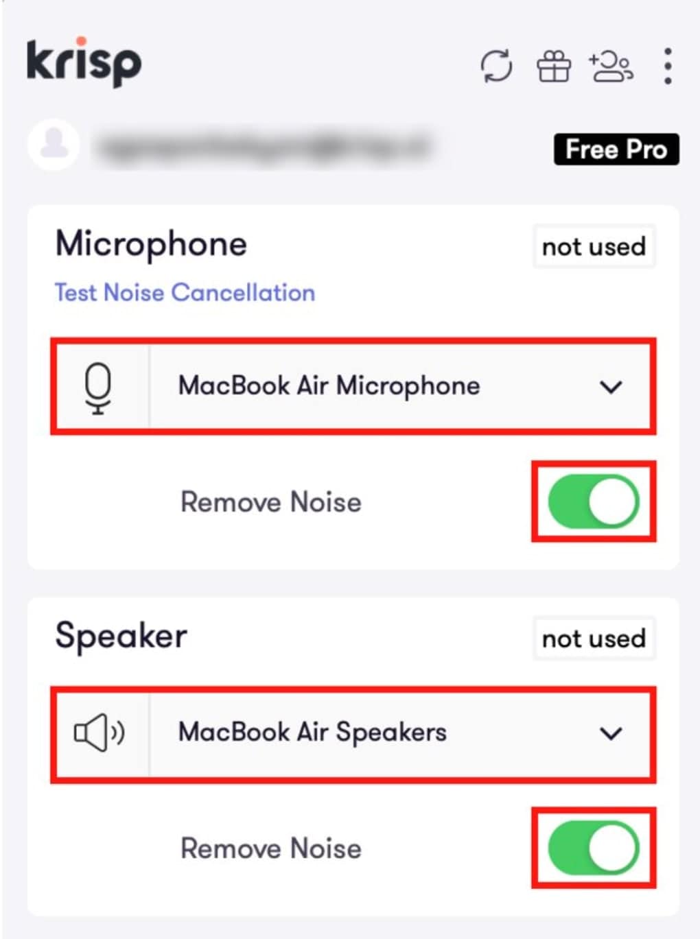 krisp reducing background noise mac