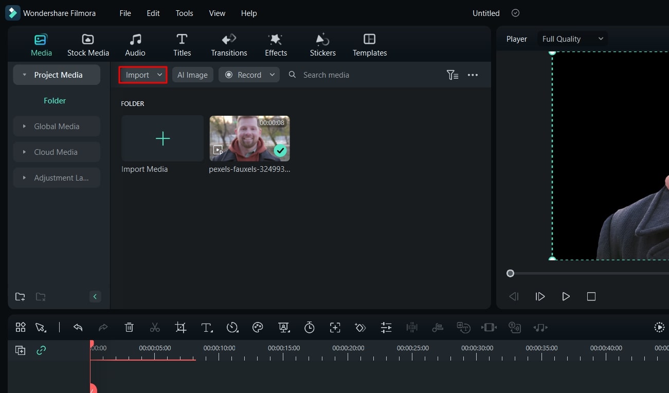 import media to timeline