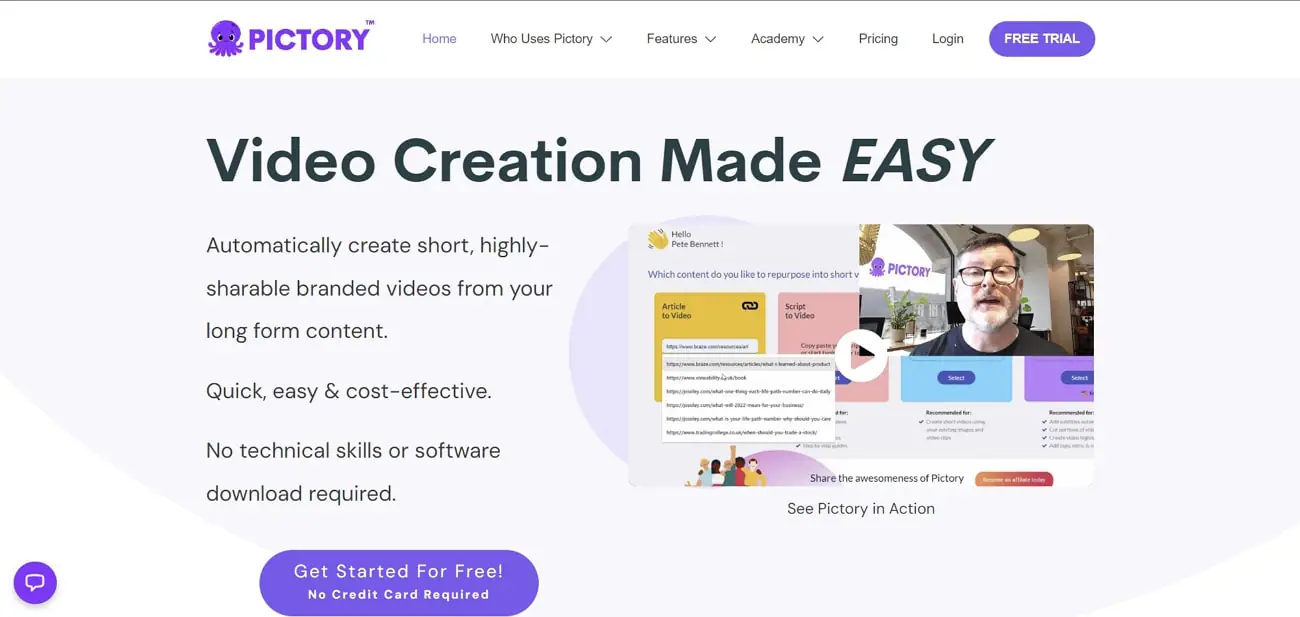 sito web pictory ai