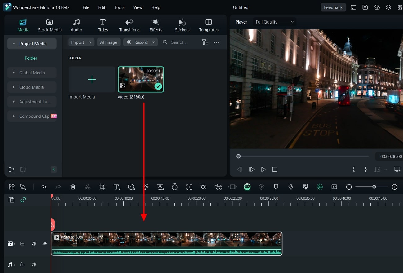 import video to filmora timeline