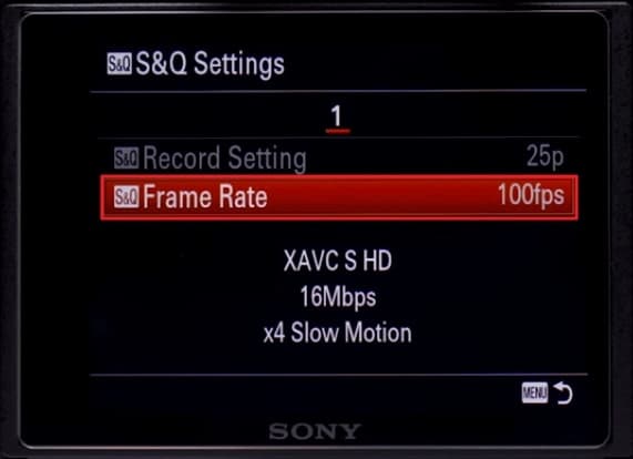 access the frame rate settings