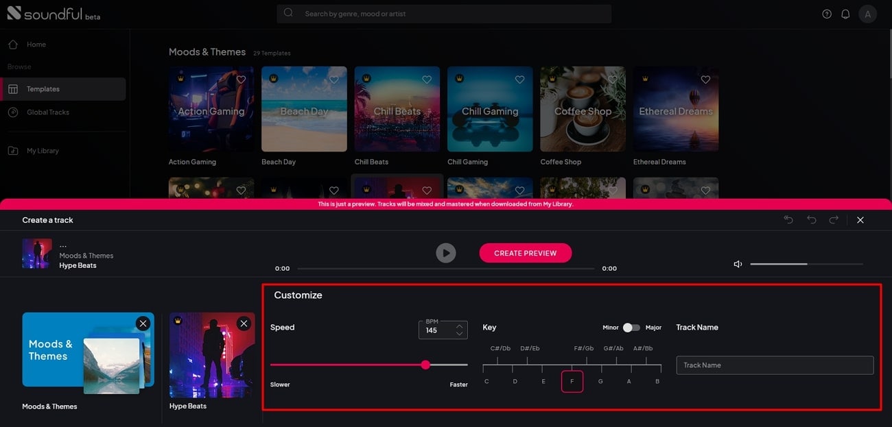 change music parameters