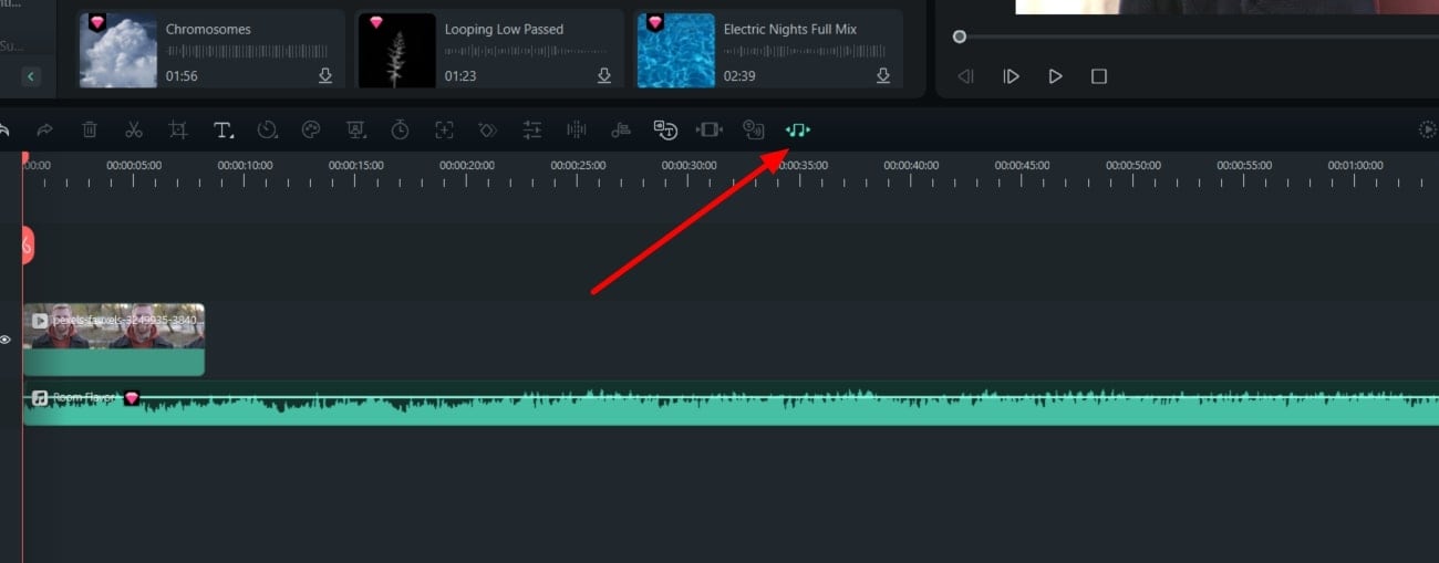 استخدام ميزة ai audio stretch في filmora