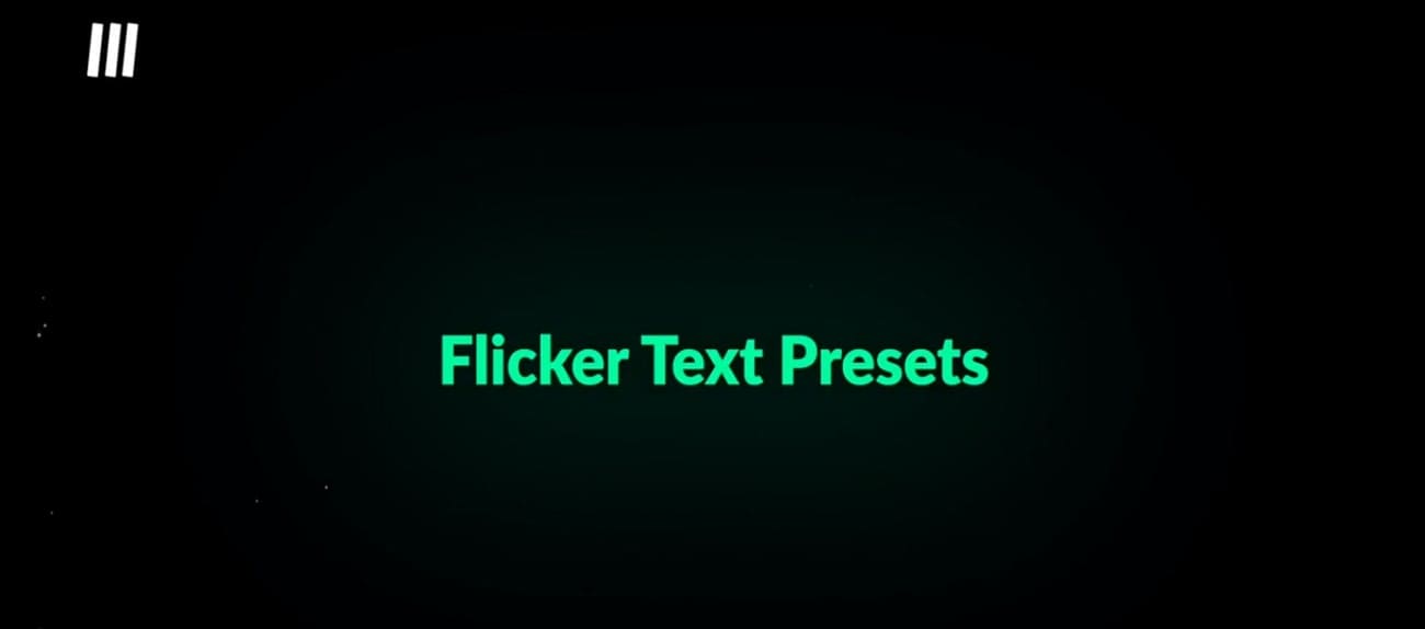 flicker text presets premiere pro