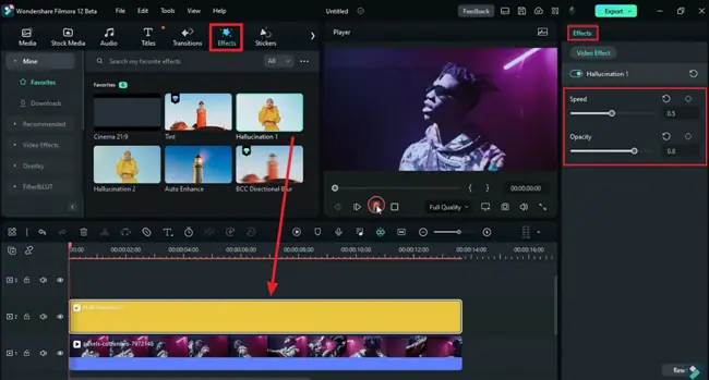 add and adjust effect parameters