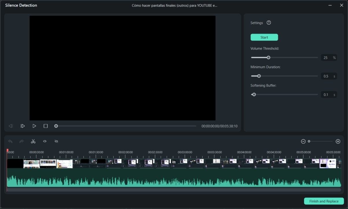 silence detection filmora