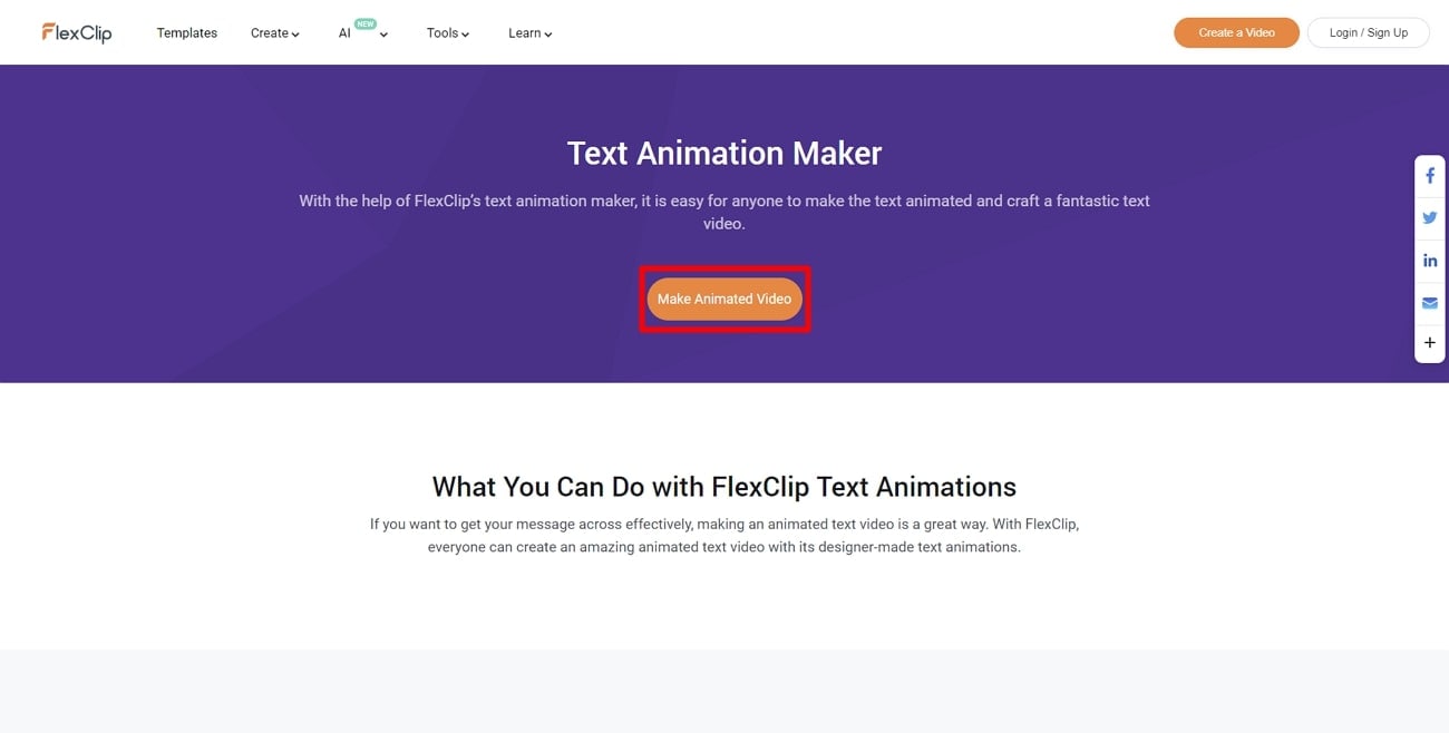 start animating in flexclip