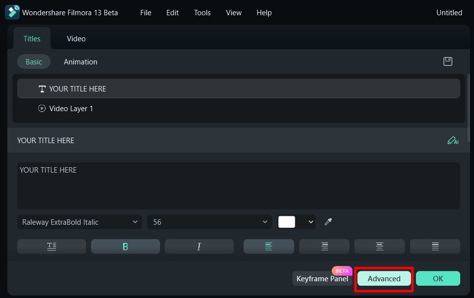 access advanced text editing settings