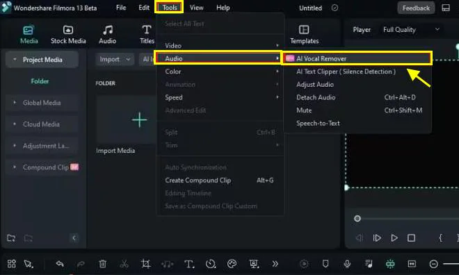 enable ai vocal removal