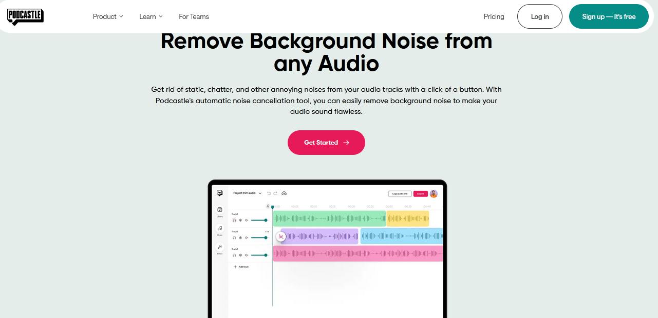 podcastle background noise removal