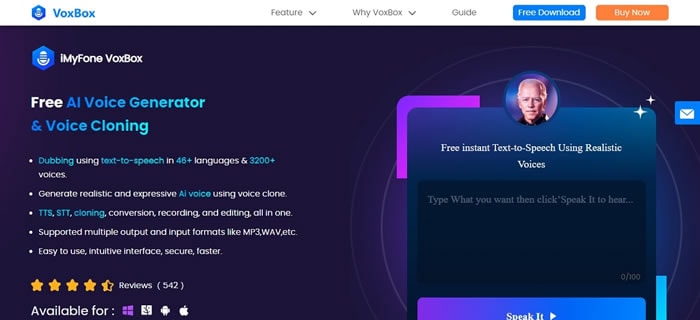 imyfone voxbox ai voice generator karakter