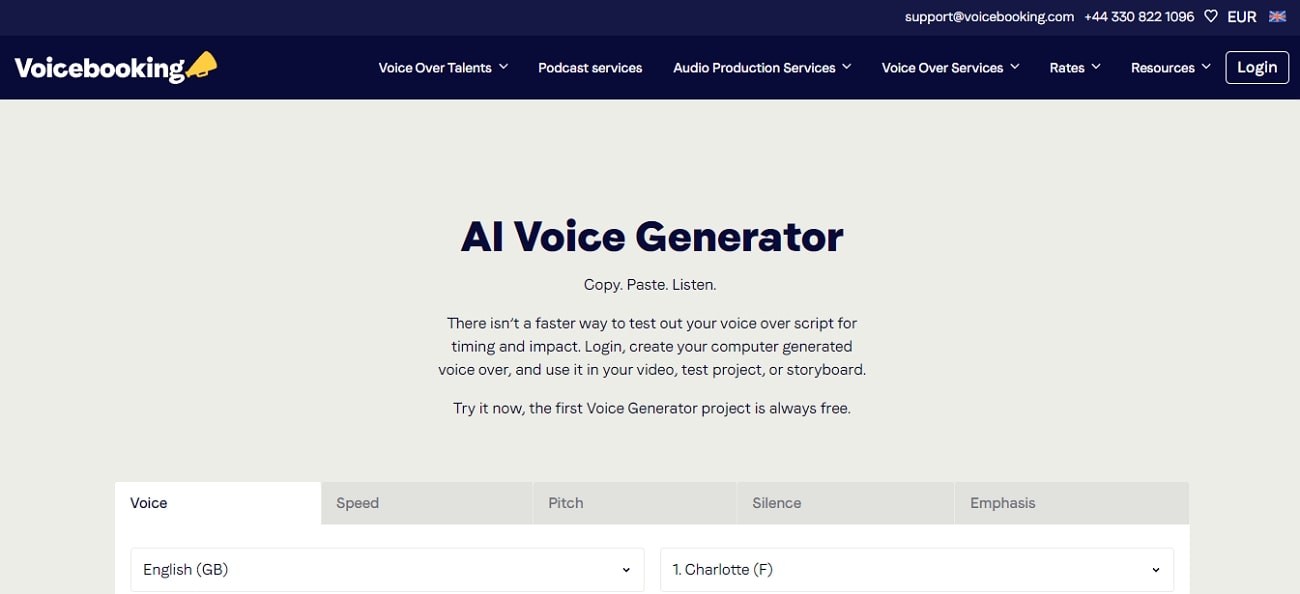 voicebooking online voice generator