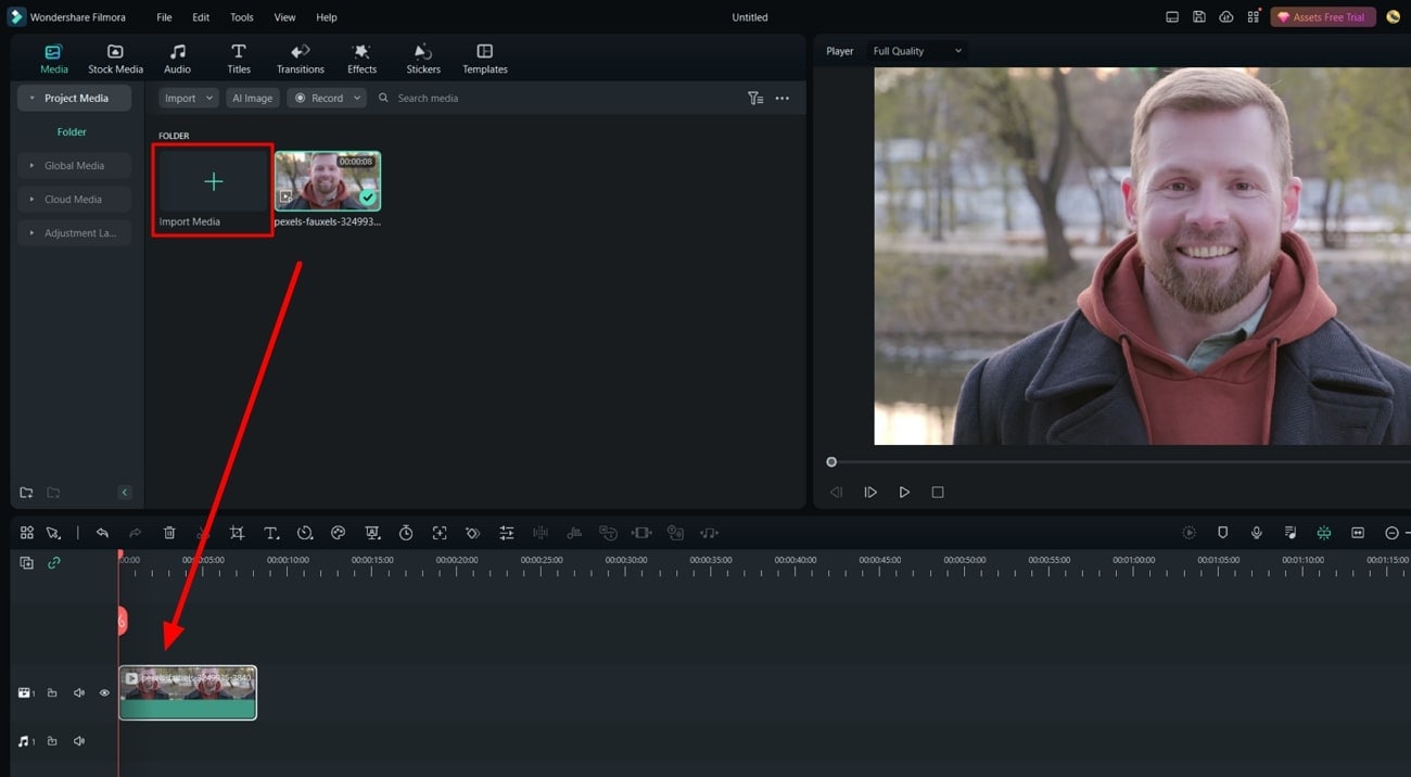import video to timeline