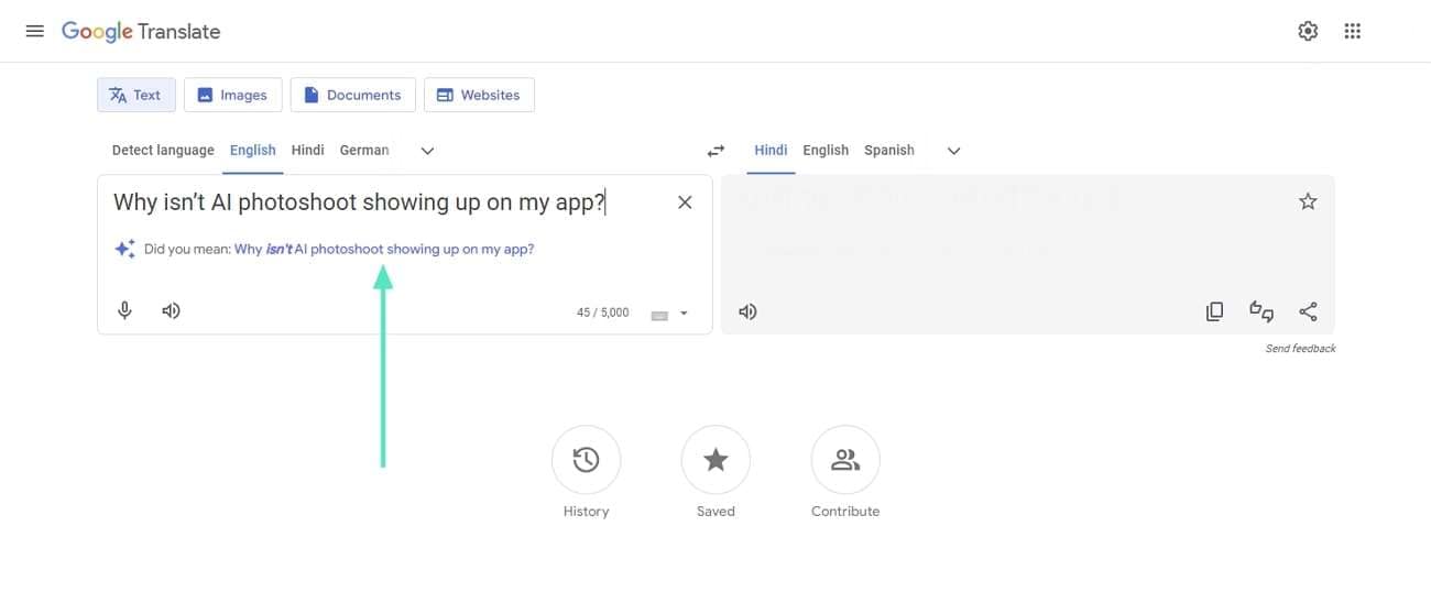 paste comment to google translate