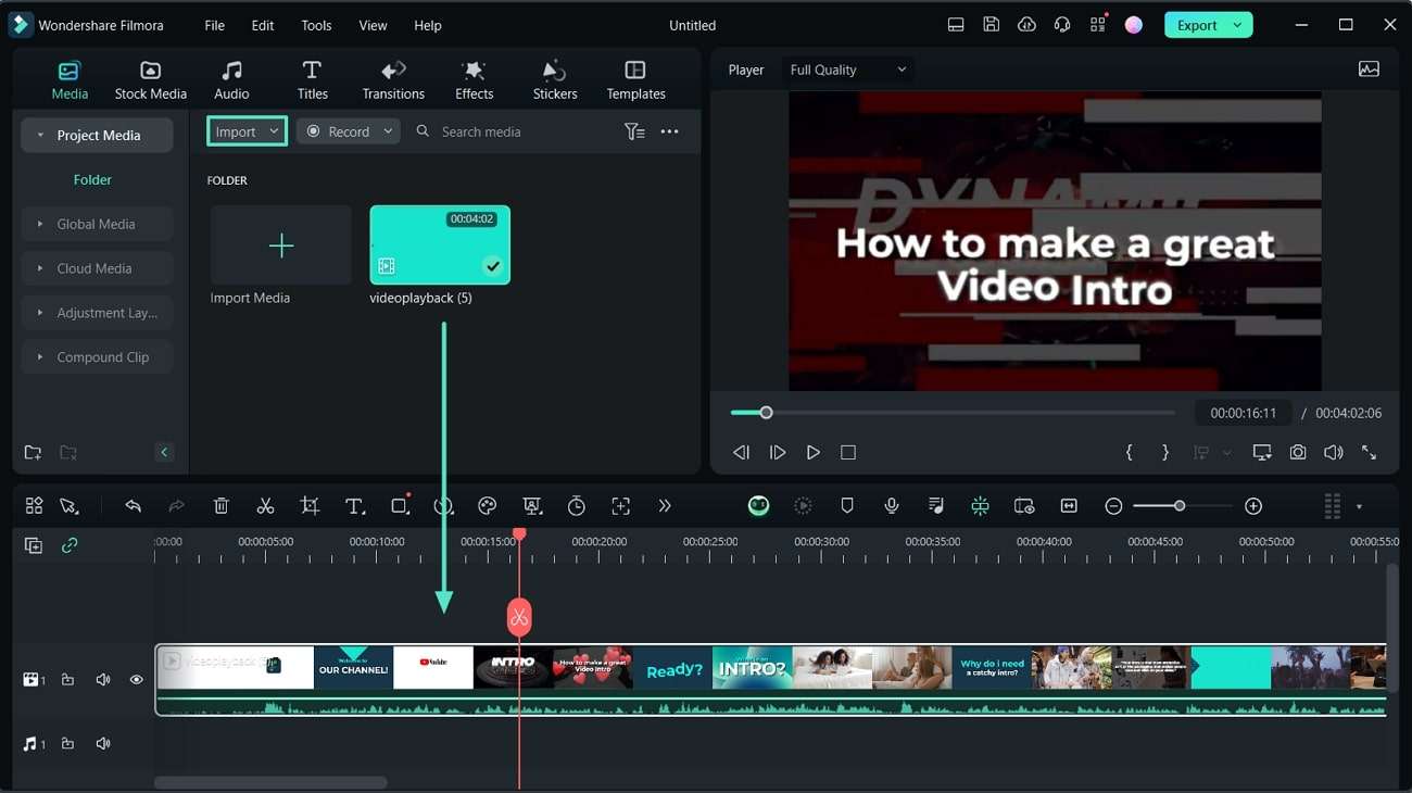 add video to timeline filmora