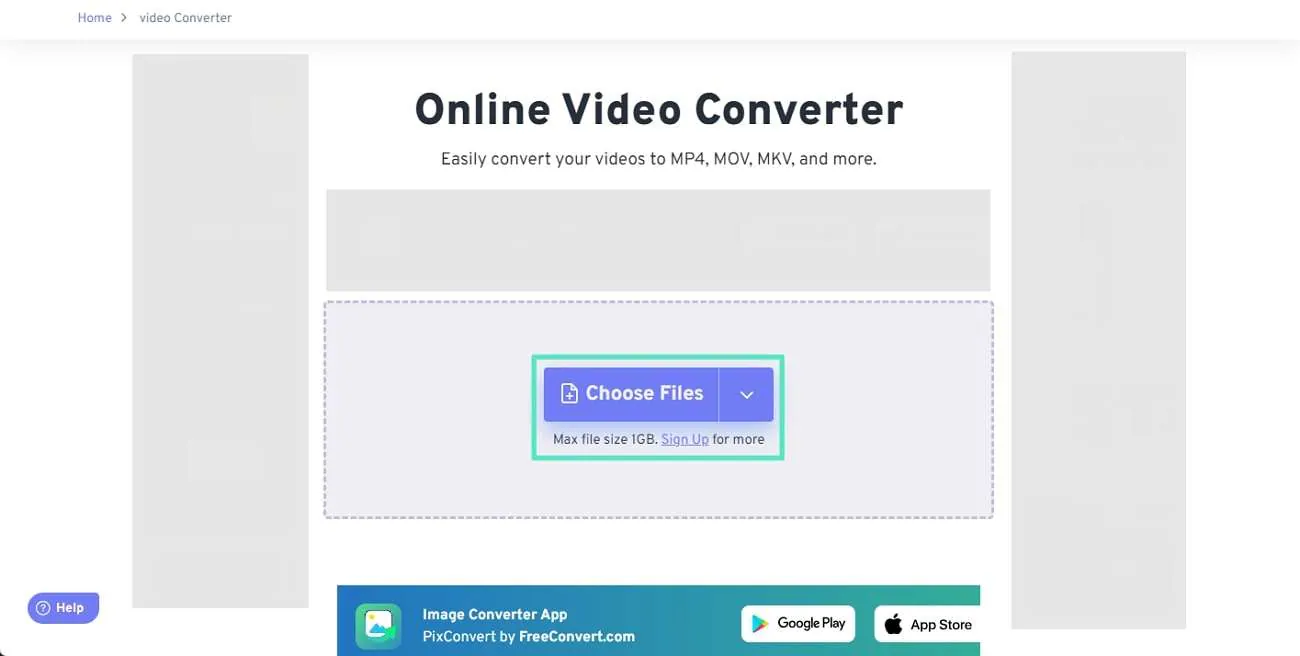 upload files to freeconvert