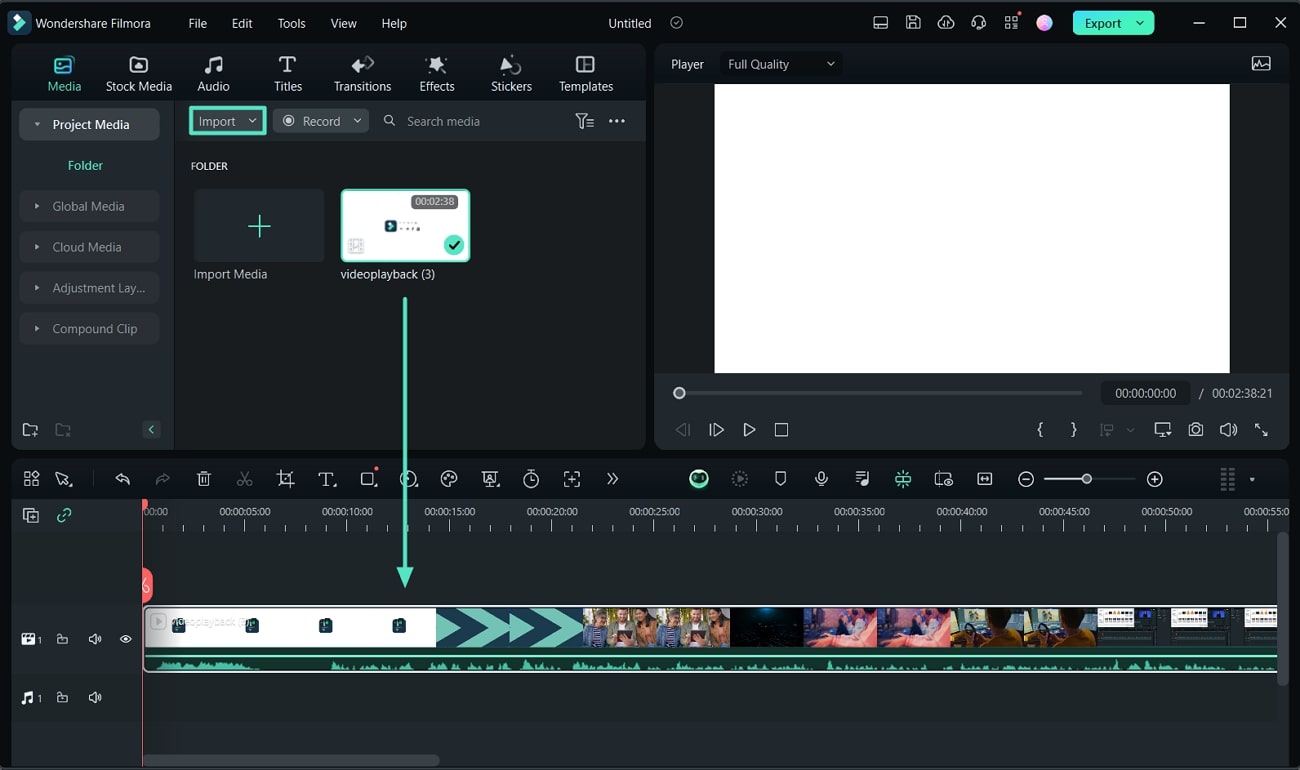 import video and drag to timeline