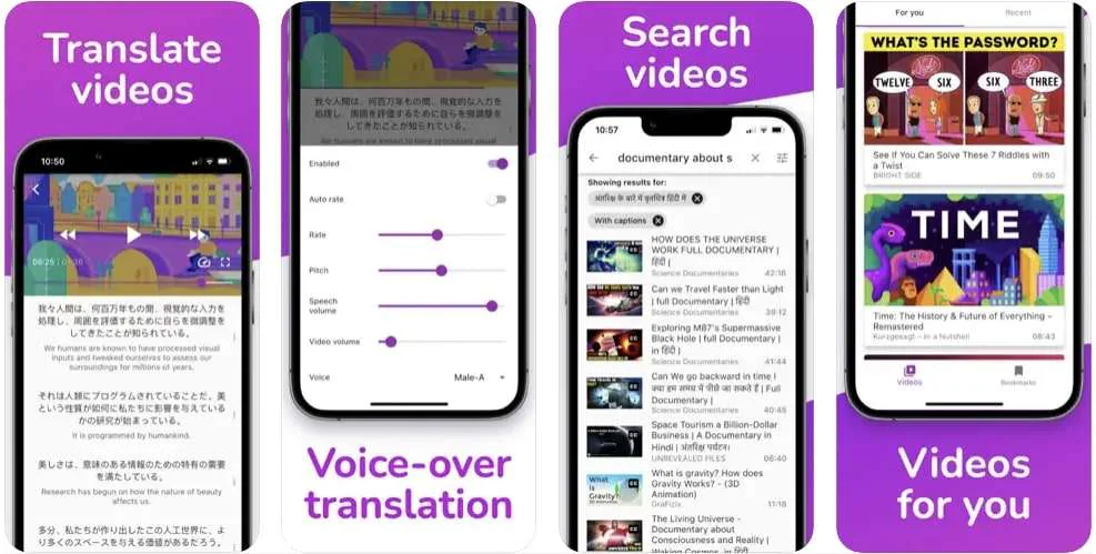 تطبيق lingvotube لترجمة الفيديو