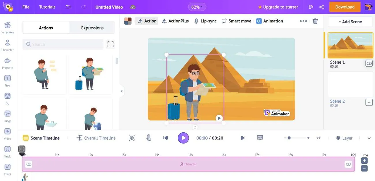 أداة تحويل النص إلى فيديو رسوم متحركة بالذكاء الاصطناعي animaker