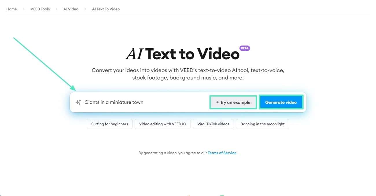 access ai text to video veed