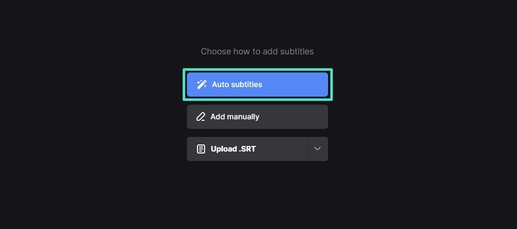 select auto subtitles in clideo