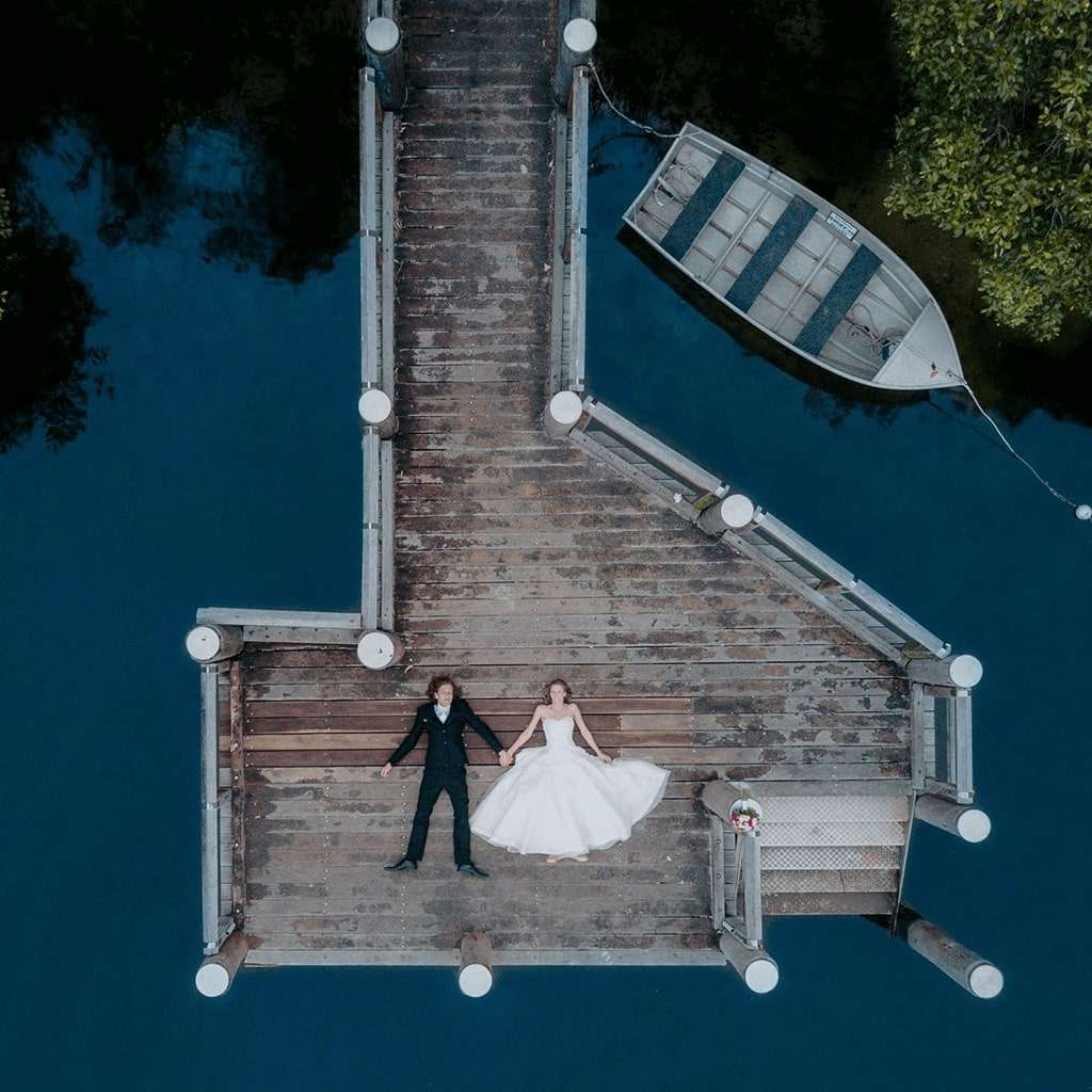 aerial shot wedding videography