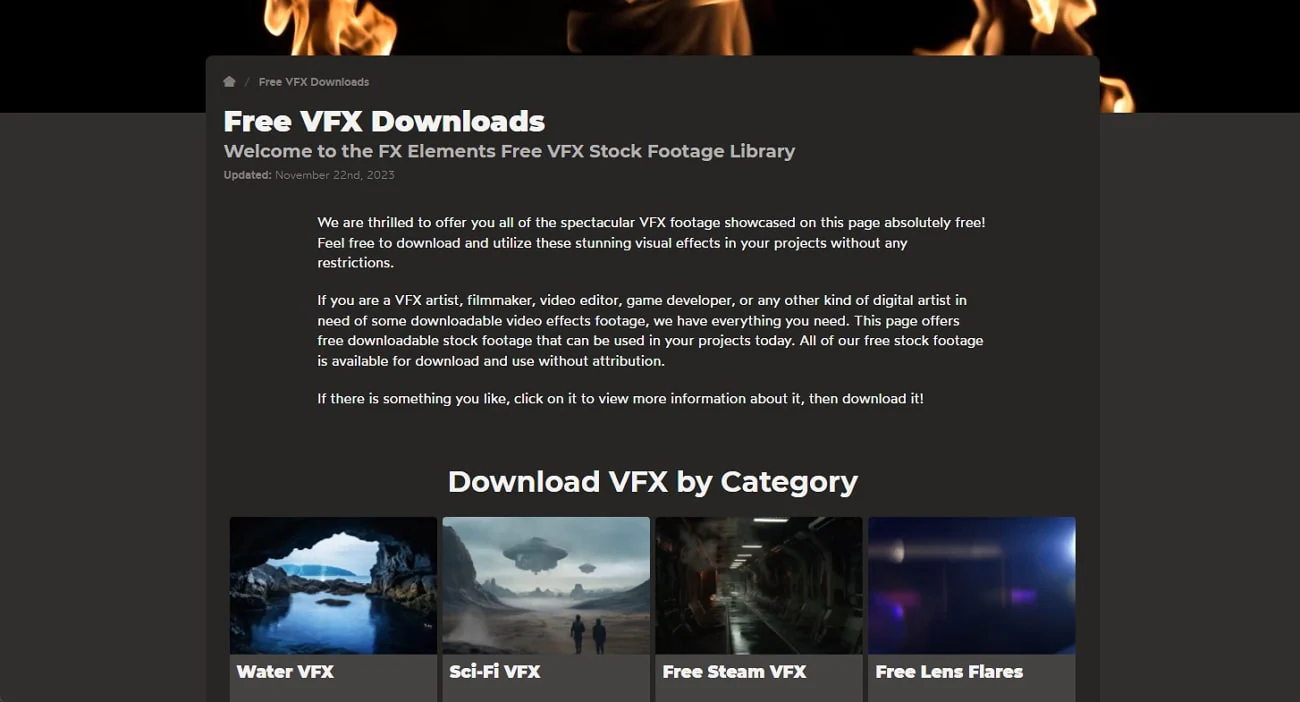 تحميل تأثير vfx من fx elements