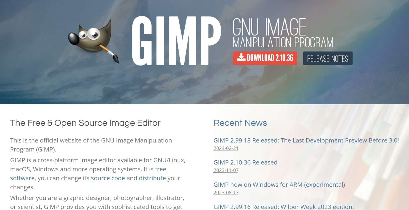 gimp free photo editor