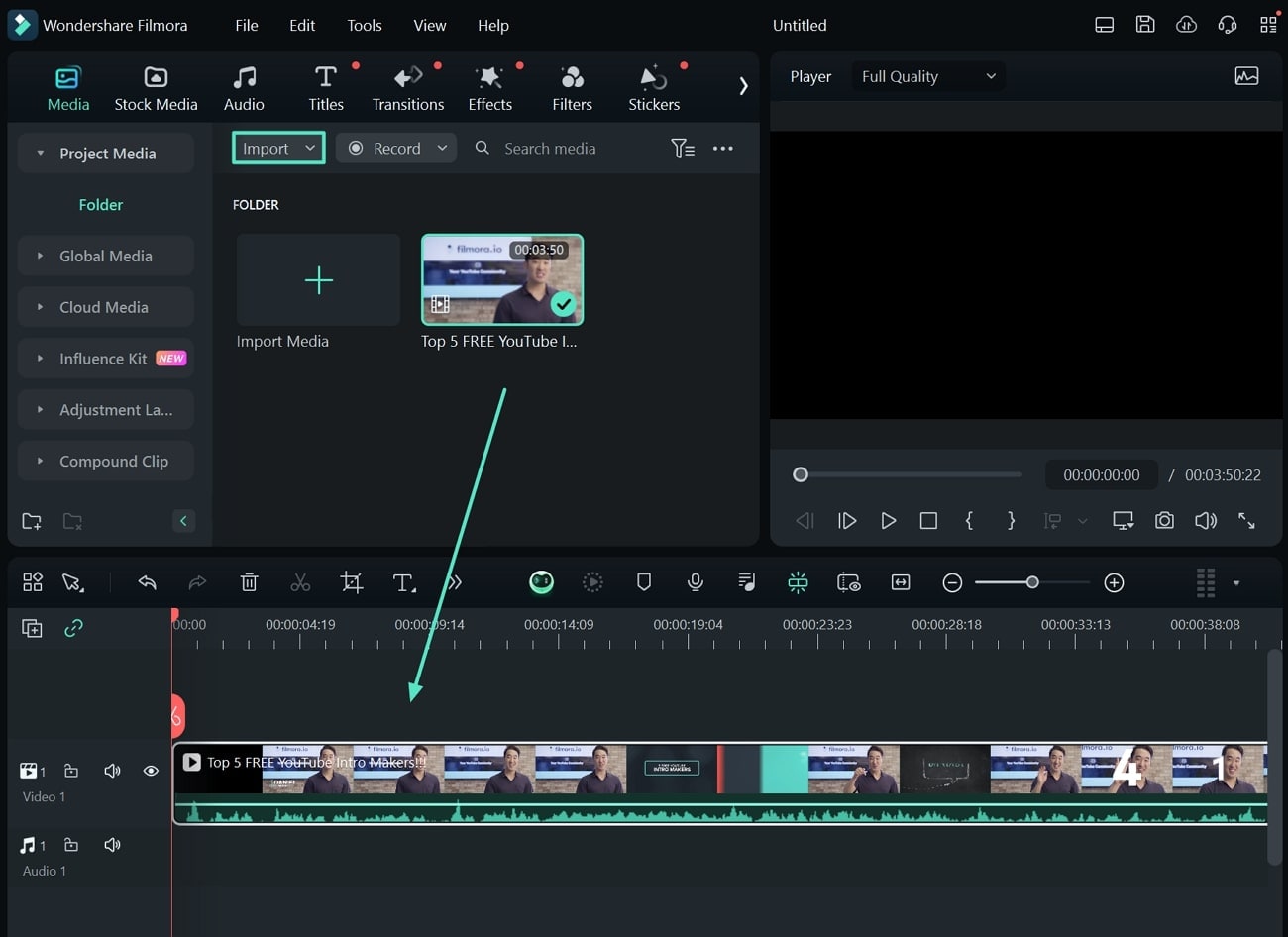 add video to filmora for editing