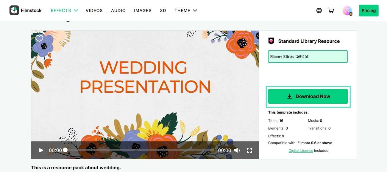 download right cinematic wedding pack