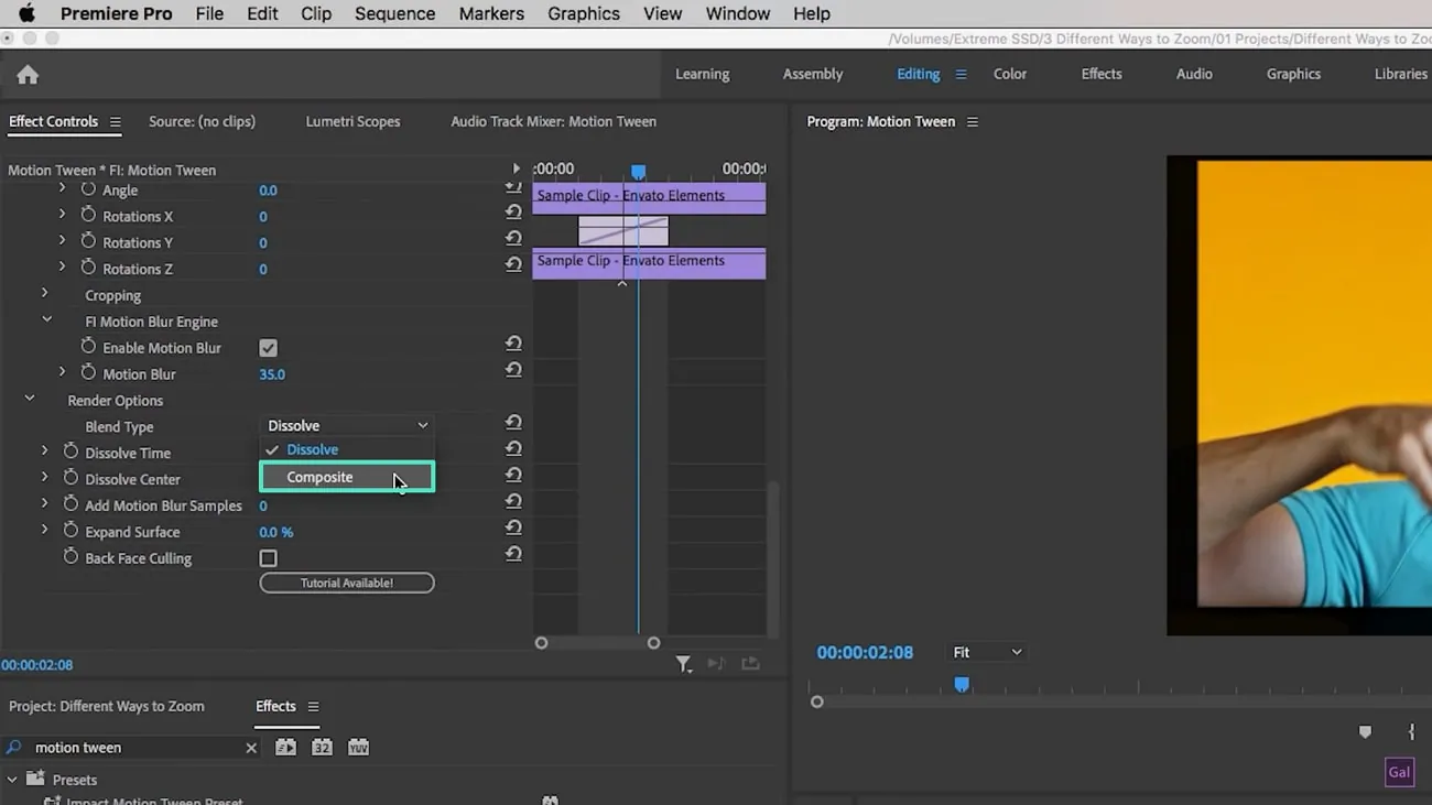 change blend type for smoothness