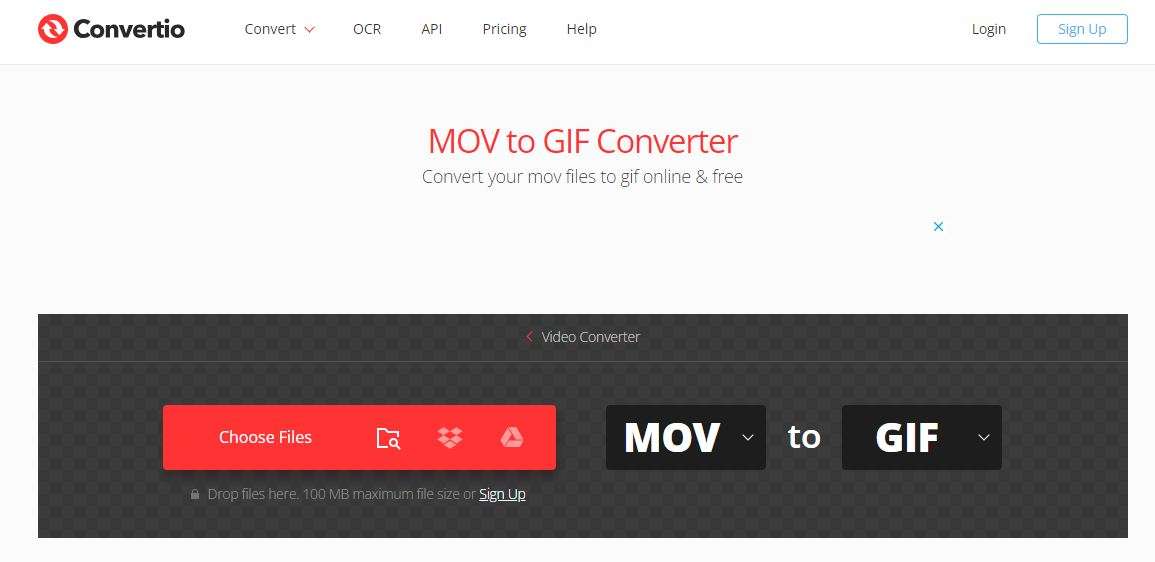 mov to gif with convert io