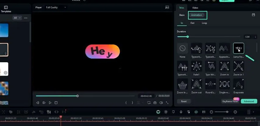 adding animation to text in filmora