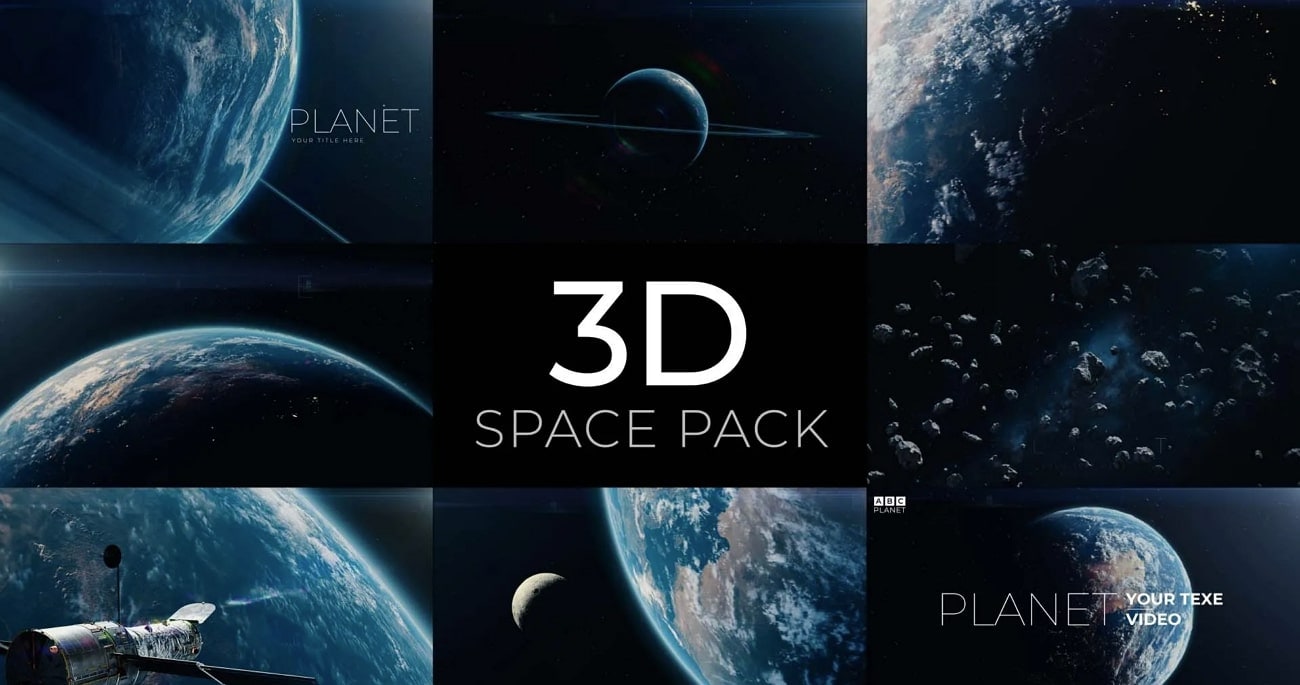 pacote de recursos do pacote espacial 3d