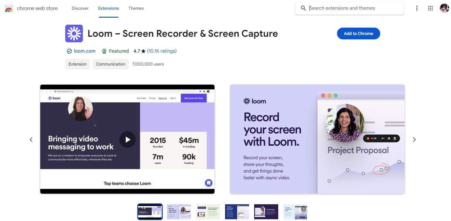 record a webcam using loom
