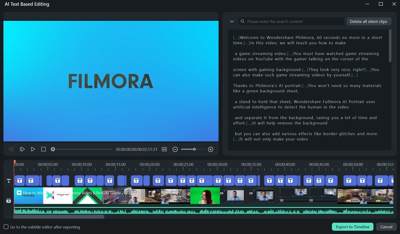 ai text based editing filmora