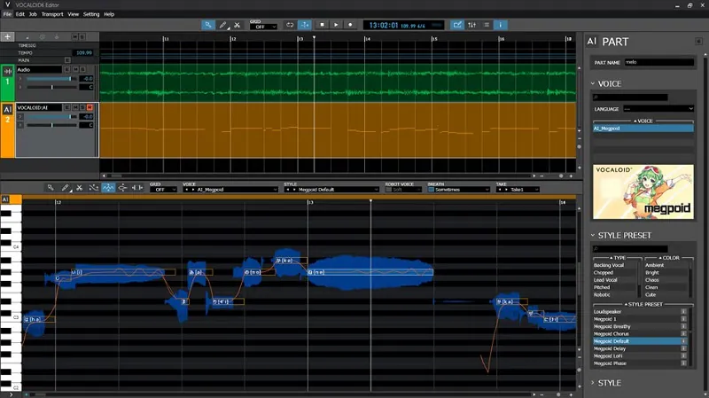 interface utilisateur vocaloid