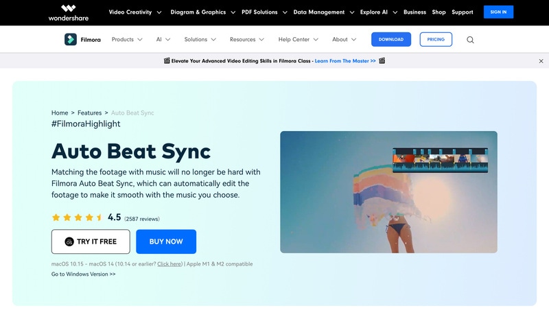 auto beat sync in filmora per creare video sportivi di ispirazione