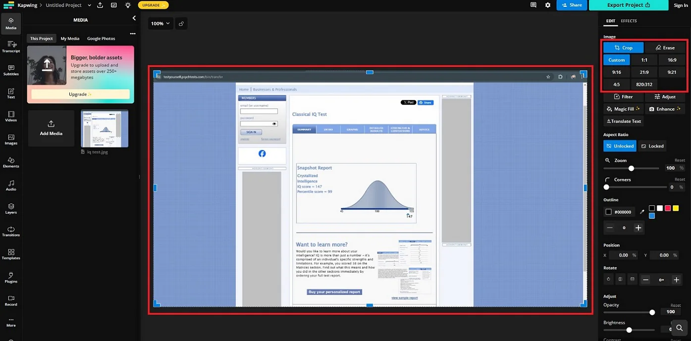 changing the aspect ratio