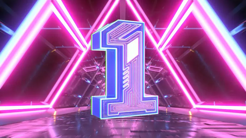 neon countdown 3d intro template