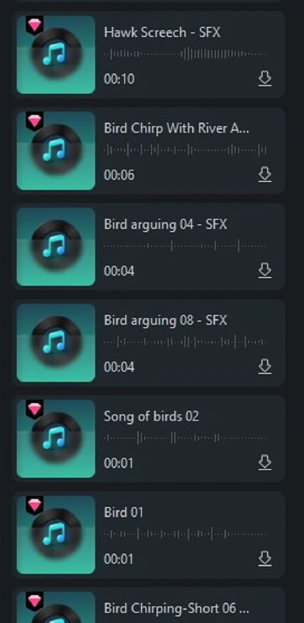 filmora download bird sound effects mp3