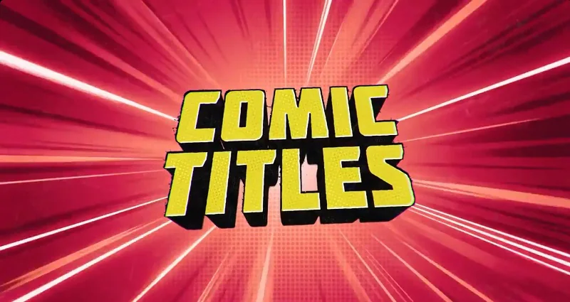 comic titles vlog intro template