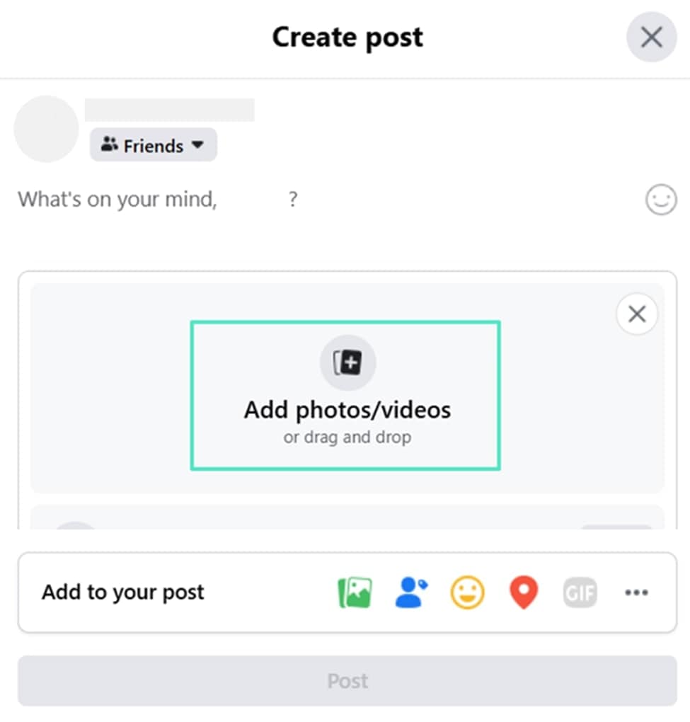 add media to facebook post