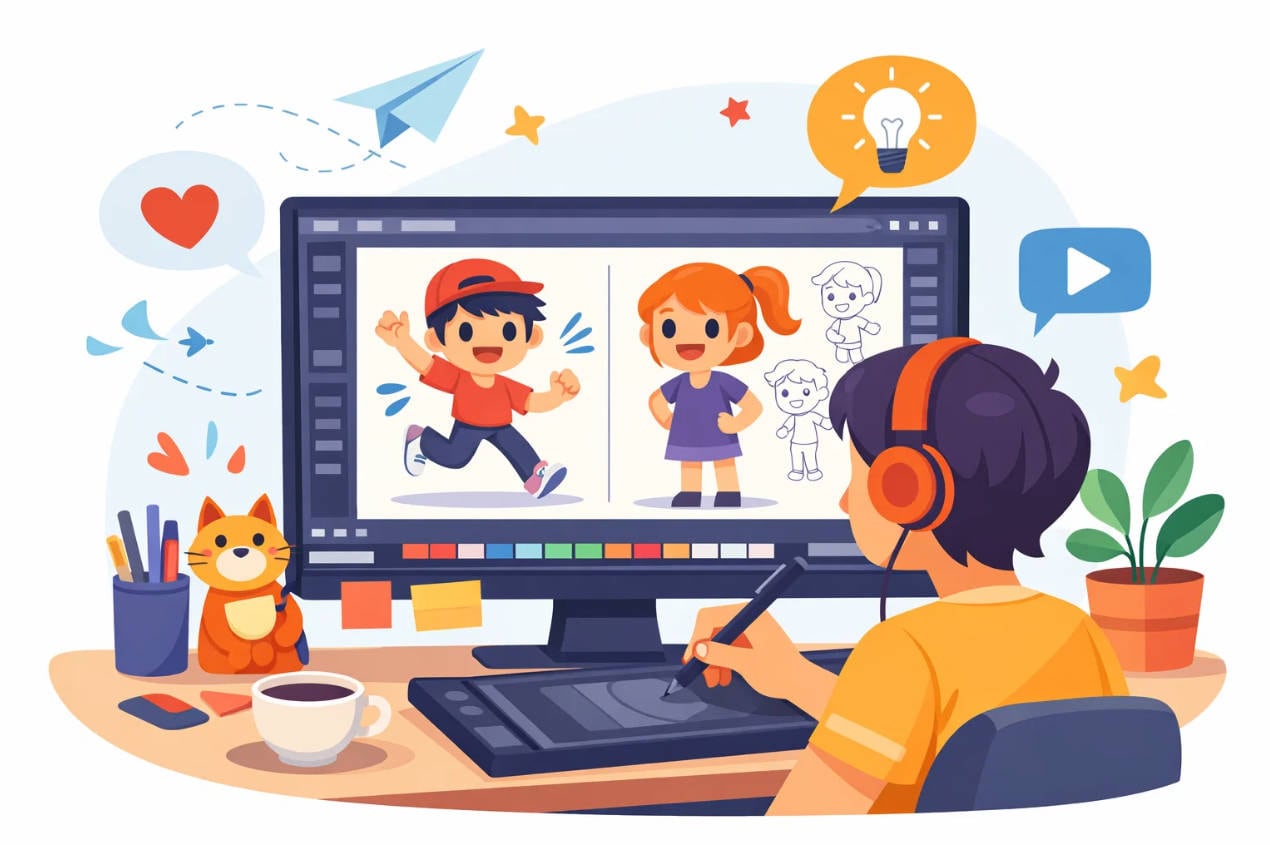 2D animation creation workspace