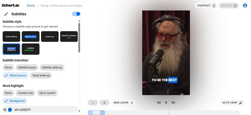 edit subtitles inside their online editor