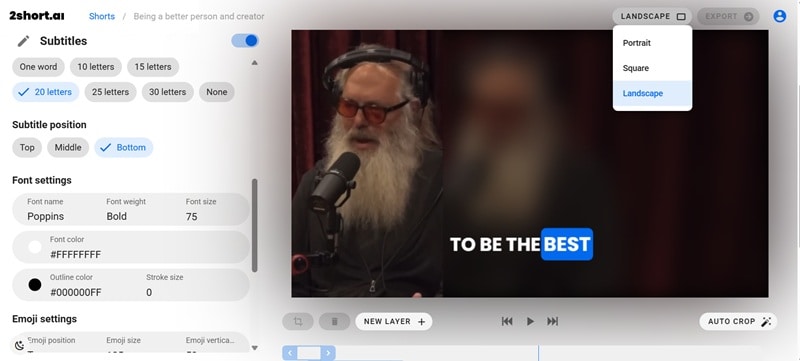 2 short aspect ratio options