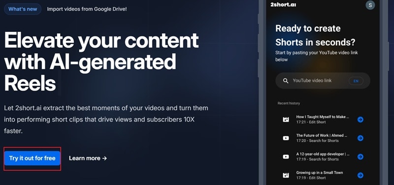 visit 2short ai website