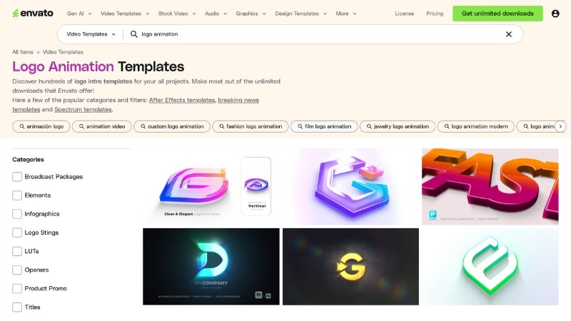 find 3d logo template in envanto elements